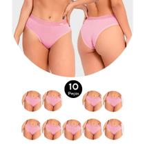 Kit 10 Calcinha Cotton Confort Algodão Tanga Básica Feminina Conforto IVY