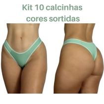 kit 10 calcinha feminina fio recortes lingerie sexy