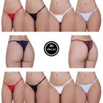 Kit 10 Calcinha Fio Renda Regulagem - c6 KIT 10 VITÓRIA