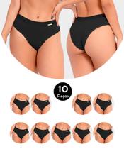 Kit 10 Calcinha IMI Lingerie Em Algodão Ivy Preta