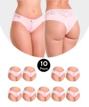 Kit 10 Calcinha IMI Lingerie Fio Duplo Em Microfibra E Renda Selma Rosa Kit 10 Calcinha IMI Lingerie Fio Duplo Em Microfibra E Renda Selma Rosa