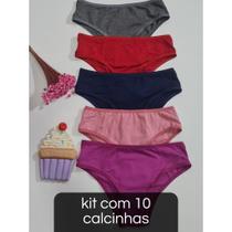 Kit 10 Calcinha Infantil Menina Mocinha em Viscose Malha Calçolinha