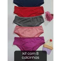 Kit 10 Calcinha Infantil Menina Mocinha em Viscose Malha Calçolinha