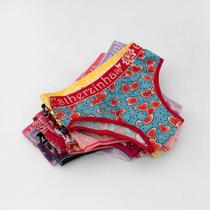 kit 10 calcinha infanto juvenil de microfibra com cós grosso