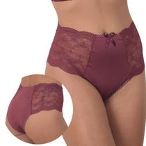 Kit 10 Calcinha Plus Size Cintura Alta Hot Pant Luxo Atacado Revenda Lingerie Tamanho 38 Até o 52 Sensual renda microfibra