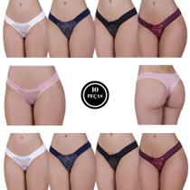 Kit 10 Calcinha Renda -c4 KIT 10 BELA Kit 10 Calcinha Renda -c4 KIT 10 BELA