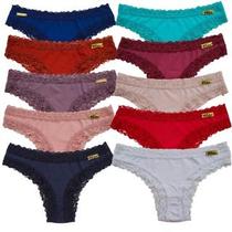 Kit 10 Calcinha Renda Conforto Alta Qualidade em Microfibra Lingerie Moda Feminina