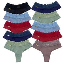 Kit 10 Calcinha Renda Conforto Alta Qualidade em Microfibra Lingerie Moda Feminina Kit 10 Calcinha Renda Conforto Alta Qualidade em Microfibra Lingerie Moda Feminina