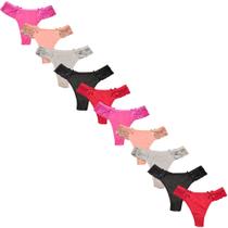 Kit 10 Calcinha Renda Lateral Fristyle Microfibra Fio Dental