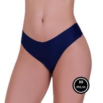Kit 10 Calcinha sem Costura de Poliamida Tanga Fio Corte a Laser - KIT 10 AGNES