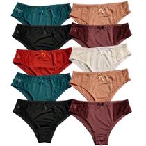 Kit 10 Calcinha Tanga Em Microfibra Fristyle Lisa Adulto Atacado