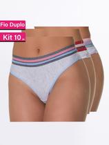 Kit 10 Calcinha Tanga Lingerie Fio Duplo Algodão Mescla Feminina Não Marca Kit 10 Calcinha Tanga Lingerie Fio Duplo Algodão Mescla Feminina Não Marca