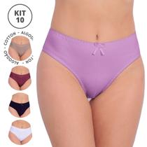 KIT 10 Calcinhas Algodão femininas Cintura Alta Firmadora Lingerie no Atacado