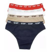 Kit 10 Calcinhas Algodão Pop Adulto Básica Lisa Com Coz Largo Sortidas