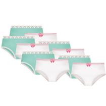 Kit 10 Calcinhas Básica Normal Para Meninas Selene Infanto Juvenil Em Algodão