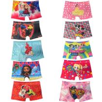 Kit 10 Calcinhas Box Boxer Fristyle Em Microfibra Personagens Variados Menina Infantil