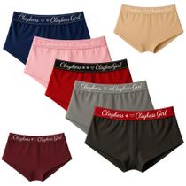 Kit 10 Calcinhas Boxer Adulto De Cotton Forro Em Algodão Cores Lisas