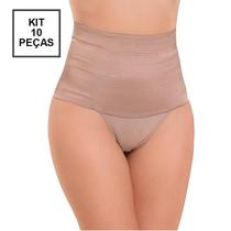 Kit 10 Calcinhas Cinta Zero Barriga Modeladora Reduz Medidas