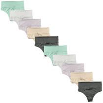 Kit 10 Calcinhas Cós Alto Cintura Alta Compressão Fristyle Microfibra Lisa Feminina Adulto