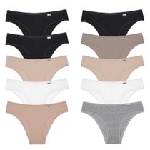 Kit 10 Calcinhas DelRio Biquíni Cotton 512422