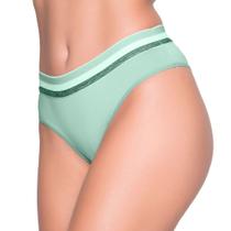 Kit 10 Calcinhas Elástico Colorido Cós Tanga de Microfibra