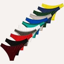 Kit 10 Calcinhas Femininas Fio Duplo Microfibra Não Marca Kit 10 Calcinhas Femininas Fio Duplo Microfibra Não Marca