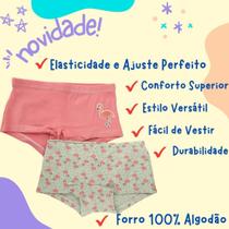 Kit 10 Calcinhas Femininas Infantil Boxer Premium Qualit Kit 10 Calcinhas Femininas Infantil Boxer Premium Qualit