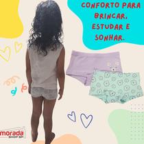 Kit 10 Calcinhas Femininas Infantil Shortinho Box Boxer