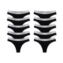 Kit 10 Calcinhas Fio Dental Cotton Algodão Confortável com Elástico Try Basics Kit 10 Calcinhas Fio Dental Cotton Algodão Confortável com Elástico Try Basics