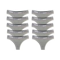 Kit 10 Calcinhas Fio Dental Cotton Algodão Confortável com Elástico Try Basics