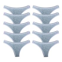 Kit 10 Calcinhas Fio Dental Try Basics Algodão Cotton Básica Lisa Moda Lingerie