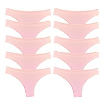Kit 10 Calcinhas Fio Dental Try Basics Algodão Cotton Básica Lisa Moda Lingerie