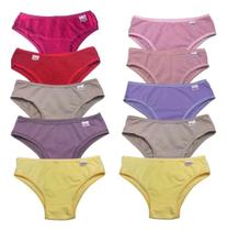 Kit 10 Calcinhas Infantil Menina Cotton Algodão Criança