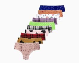 Kit 10 Calcinhas Infantil Meninas Tradicional Forrada Confortável Calçola Calçolinha