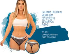 Kit 10 Calcinhas Microfibra Confort Tanga Fio dental Cós Exposto Lisa / Estampada Atacado - Scandallo