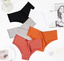 Kit 10 Calcinhas Sem Costura Cós Alto Duplo Corte A Laser 7cm Cintura Alta Compressão Kit 10 Calcinhas Sem Costura Cós Alto Duplo Corte A Laser 7cm Cintura Alta Compressão