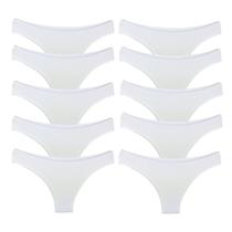 Kit 10 Calcinhas Tanga Cotton Algodão Cotton Básica Lisa Kit 10 Calcinhas Tanga Cotton Algodão Cotton Básica Lisa