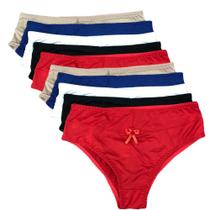 Kit 10 Calcinhas Tanga Em Microfibra Lisa Adulto