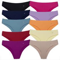 Kit 10 Calcinhas Tanga Sem Costura Corte A Laser