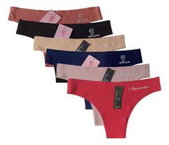 Kit 10 Calcinhas Tanga Sem Costura Microfibra Corte A Laser -