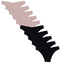 Kit 10 Calcinhas Tanga Sem Costura Poliamida Huxter Colors
