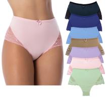 Kit 10 Calçola Calcinha Cintura Alta Senhora Microfibra Lingerie Revenda