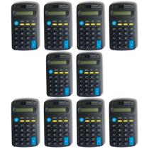 Kit 10 Calculadora de Bolso Mesa Escritório Escolar 8 Dígitos