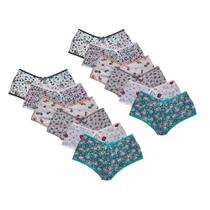 Kit 10 Calesson Algodão Calcinha Caleçon Lingerie Feminina Confortável