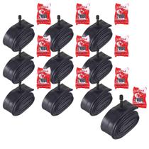 Kit 10 Câmaras de Ar 24x1.75/1.95 Válvula Schrader 35mm Alta Resistência Kit 10 Câmaras de Ar 24x1.75/1.95 Válvula Schrader 35mm Alta Resistência