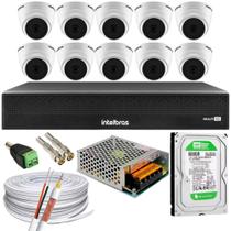 Kit 10 Câmera 1220D Mic com Audio Dvr 1016 Intelbras 500gb
