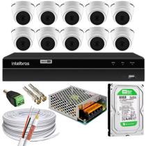 Kit 10 Câmera 1220D mic intelbras Com Áudio dvr 1216 C/hd 500gb