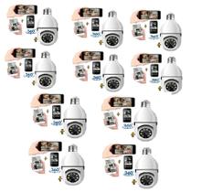 Kit 10 Camera Ip Segurança Lampada Yoosee Panoramica Wifi1080 Espia