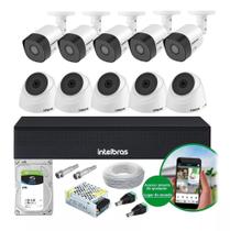 Kit 10 Cameras 1120 Dvr Mhdx 1016 Completo Com Hd 2TB