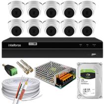 Kit 10 Câmeras 1220D mic Intelbras Dvr Intelbras Mhdx 1216 Canais C/ Áudio 1tb